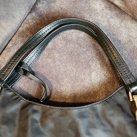 Vince Camuto Purse Convertible Bag Elegant Black Tote Bag Polyester Leather - Picture 10 of 14